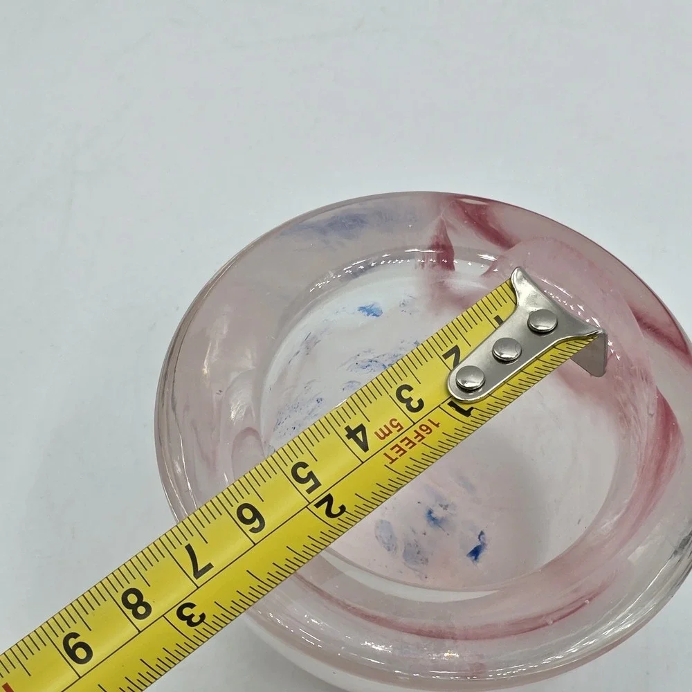 Vtg‎ Pink Glass Votive Candle Holder Swirl Design